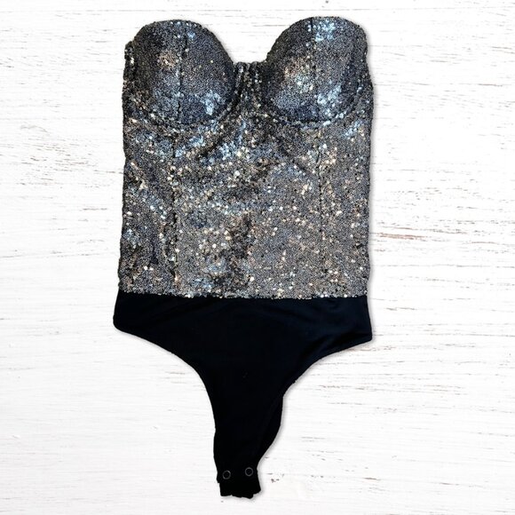 House of Harlow 1960 x REVOLVE Teri Sequin Bodysuit in Size Large Fully Lined - Picture 6 of 14